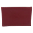 HERMES Calvi Card Case Leather Red Auth 202724M-2