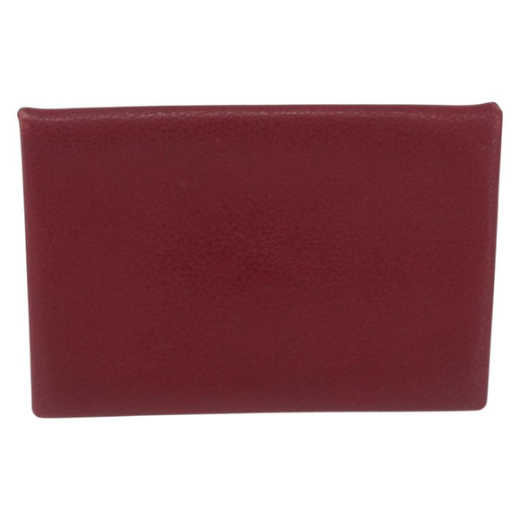 HERMES Calvi Card Case Leather Red Auth 202724M