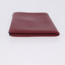 HERMES Calvi Card Case Leather Red Auth 202724M-3