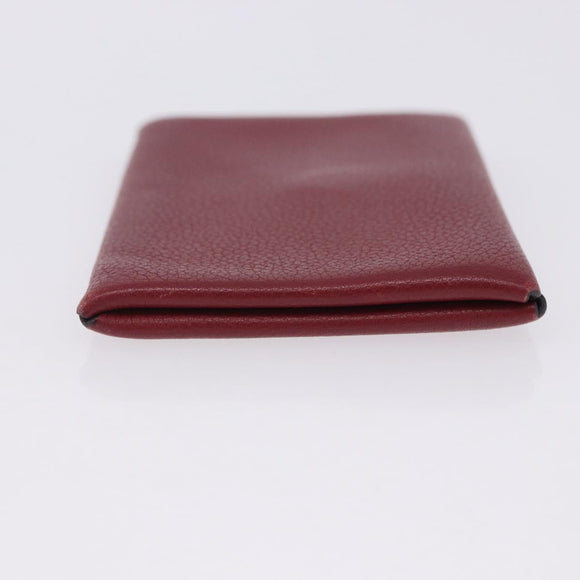 HERMES Calvi Card Case Leather Red Auth 202724M
