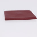 HERMES Calvi Card Case Leather Red Auth 202724M-5
