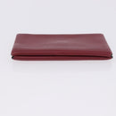 HERMES Calvi Card Case Leather Red Auth 202724M-6
