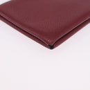 HERMES Calvi Card Case Leather Red Auth 202724M-7