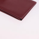 HERMES Calvi Card Case Leather Red Auth 202724M-14