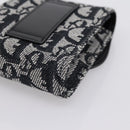 Christian Dior Trotter Canvas Saddle Pouch Gray Silver Auth 202727V-10