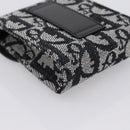 Christian Dior Trotter Canvas Saddle Pouch Gray Silver Auth 202727V-11