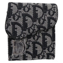 Christian Dior Trotter Canvas Saddle Pouch Gray Silver Auth 202727V-2