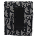 Christian Dior Trotter Canvas Saddle Pouch Gray Silver Auth 202727V-3