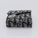 Christian Dior Trotter Canvas Saddle Pouch Gray Silver Auth 202727V-7