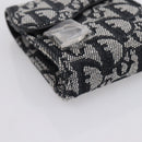 Christian Dior Trotter Canvas Saddle Pouch Gray Silver Auth 202727V-9