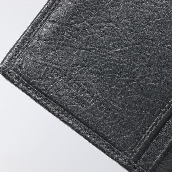 BALENCIAGA Classic Continental Zip Wallet Leather Gray Gold 253054 Auth 202730A