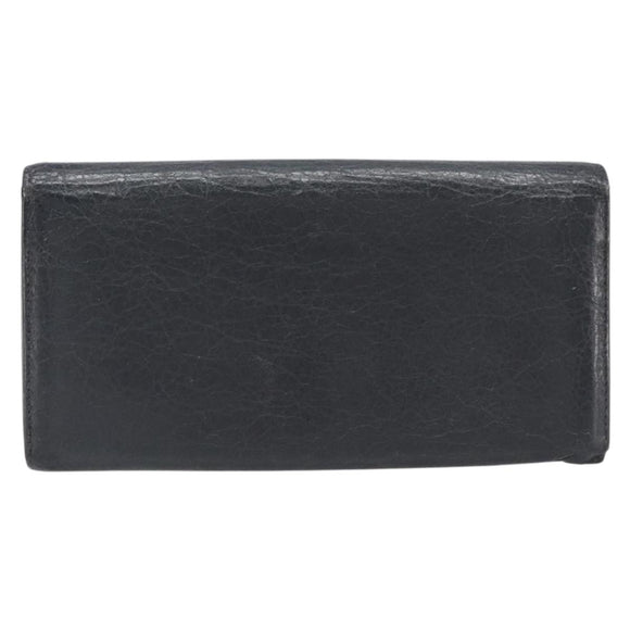 BALENCIAGA Classic Continental Zip Wallet Leather Gray Gold 253054 Auth 202730A