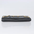 BALENCIAGA Classic Continental Zip Wallet Leather Gray Gold 253054 Auth 202730A-7