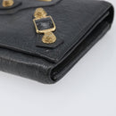 BALENCIAGA Classic Continental Zip Wallet Leather Gray Gold 253054 Auth 202730A-8
