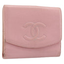 CHANEL Wallet Caviar Skin Pink Gold CC Auth 202731-1