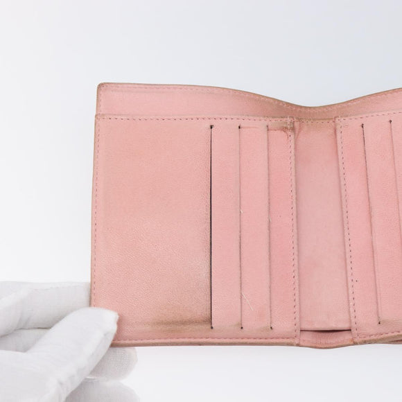 CHANEL Wallet Caviar Skin Pink Gold CC Auth 202731