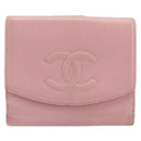 CHANEL Wallet Caviar Skin Pink Gold CC Auth 202731-2