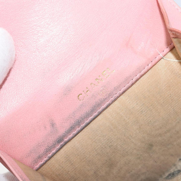 CHANEL Wallet Caviar Skin Pink Gold CC Auth 202731