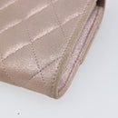 CHANEL Matelasse Wallet Canvas Pink Silver CC Auth 202732-10