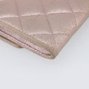 CHANEL Matelasse Wallet Canvas Pink Silver CC Auth 202732-11