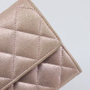CHANEL Matelasse Wallet Canvas Pink Silver CC Auth 202732-12