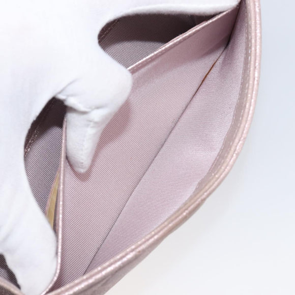 CHANEL Matelasse Wallet Canvas Pink Silver CC Auth 202732