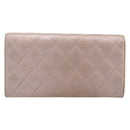 CHANEL Matelasse Wallet Canvas Pink Silver CC Auth 202732-3