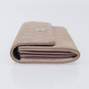 CHANEL Matelasse Wallet Canvas Pink Silver CC Auth 202732-5