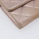 CHANEL Matelasse Wallet Canvas Pink Silver CC Auth 202732-9