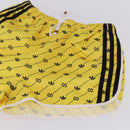 GUCCI Shorts Adidas Collaboration Pants Polyester XS Yellow Auth 202733M-4