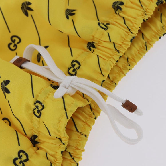 GUCCI Shorts Adidas Collaboration Pants Polyester XS Yellow Auth 202733M