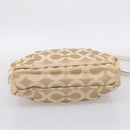 Coach Shoulder Bag Nylon 2way Beige Gold Auth 202750A-11