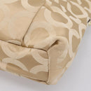 Coach Shoulder Bag Nylon 2way Beige Gold Auth 202750A-14