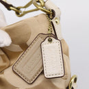 Coach Shoulder Bag Nylon 2way Beige Gold Auth 202750A-16