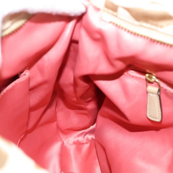 Coach Shoulder Bag Nylon 2way Beige Gold Auth 202750A