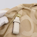 Coach Shoulder Bag Nylon 2way Beige Gold Auth 202750A-26
