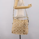 Coach Shoulder Bag Nylon 2way Beige Gold Auth 202750A-28