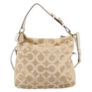 Coach Shoulder Bag Nylon 2way Beige Gold Auth 202750A-3