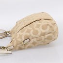 Coach Shoulder Bag Nylon 2way Beige Gold Auth 202750A-4