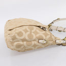 Coach Shoulder Bag Nylon 2way Beige Gold Auth 202750A-5