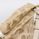 Coach Shoulder Bag Nylon 2way Beige Gold Auth 202750A-6