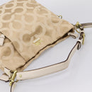Coach Shoulder Bag Nylon 2way Beige Gold Auth 202750A-7