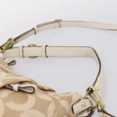 Coach Shoulder Bag Nylon 2way Beige Gold Auth 202750A-8