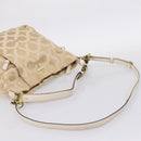 Coach Shoulder Bag Nylon 2way Beige Gold Auth 202750A-9