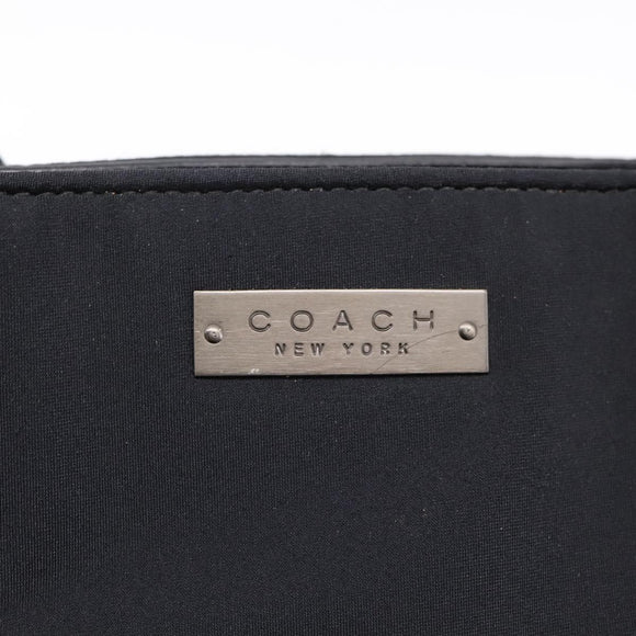 Coach Tote Bag Nylon Black Silver Auth 202757A