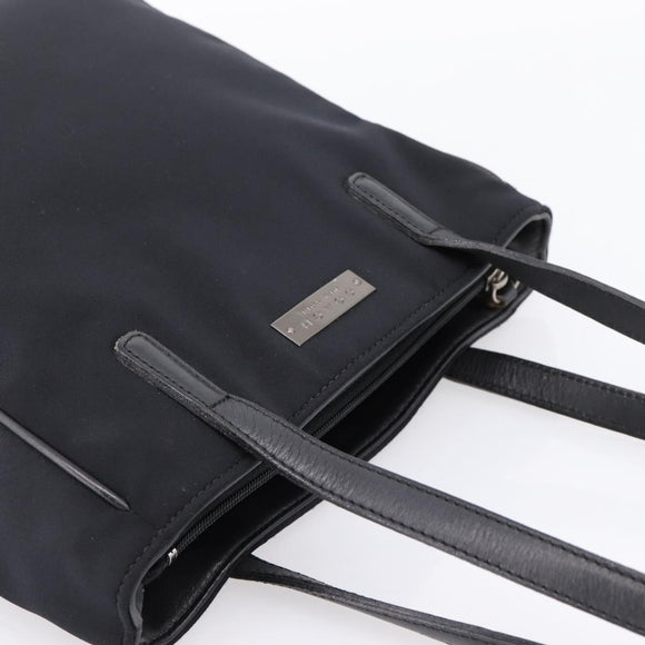Coach Tote Bag Nylon Black Silver Auth 202757A