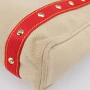 LOUIS VUITTON Antigua Cabas MM Tote Bag Beige Red M40035 LV Auth 202767-16