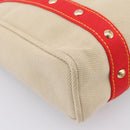 LOUIS VUITTON Antigua Cabas MM Tote Bag Beige Red M40035 LV Auth 202767-17