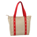 LOUIS VUITTON Antigua Cabas MM Tote Bag Beige Red M40035 LV Auth 202767-2