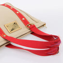 LOUIS VUITTON Antigua Cabas MM Tote Bag Beige Red M40035 LV Auth 202767-7